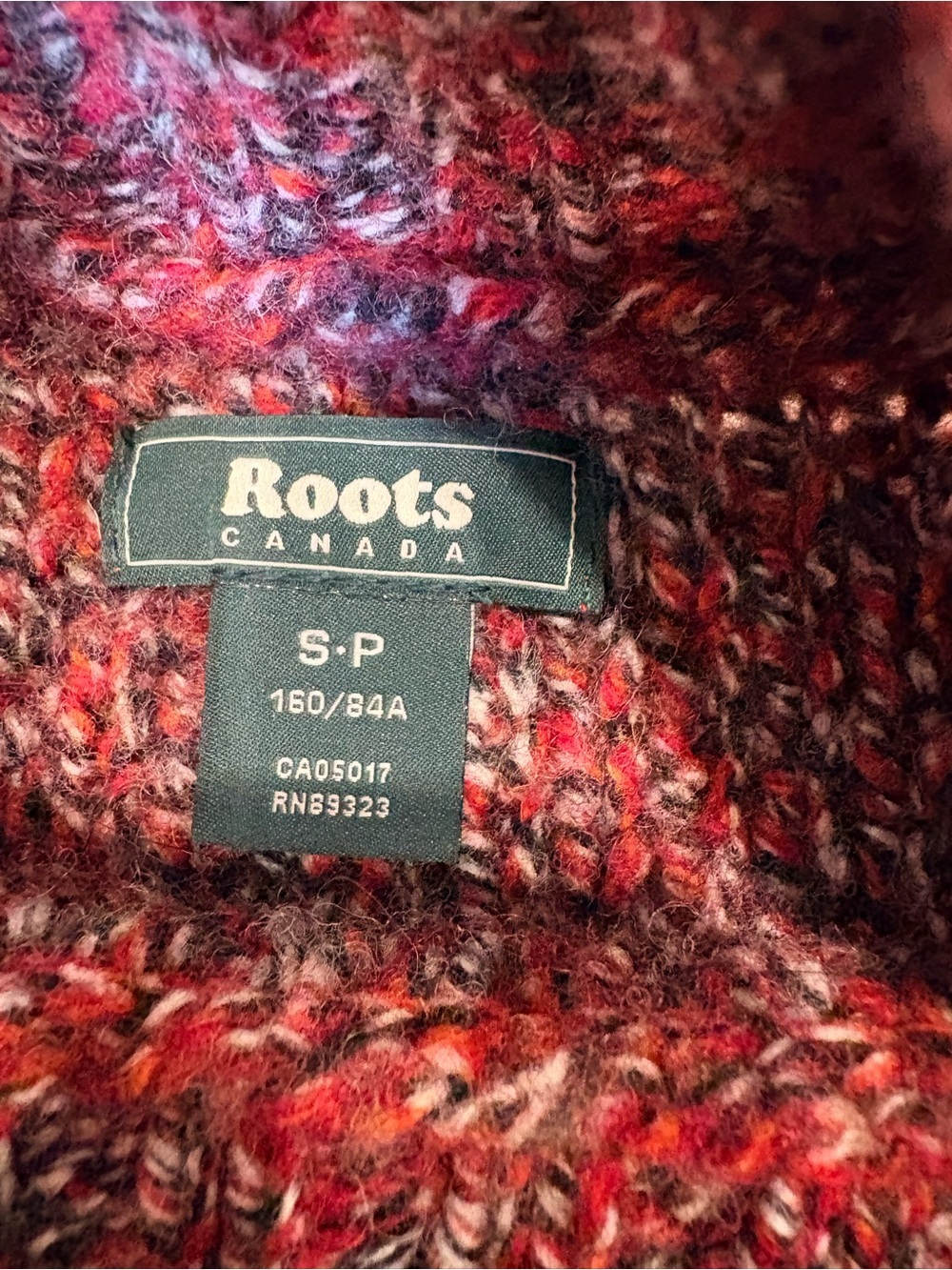 Roots Lambswool Mock Neck Sweater | 80% Lambswool | Marled Red Knit | Small - Picture 4 of 9